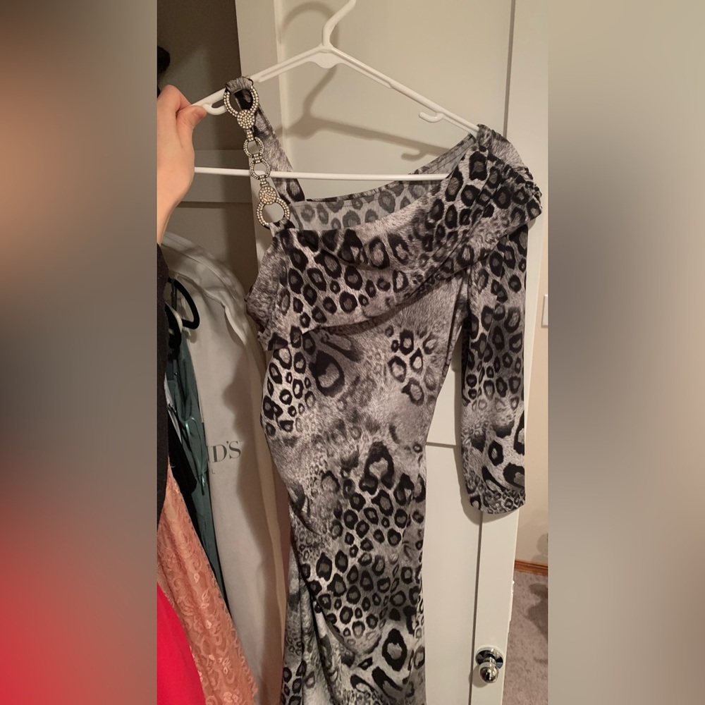 Cache leopard print cocktail dress. XS.